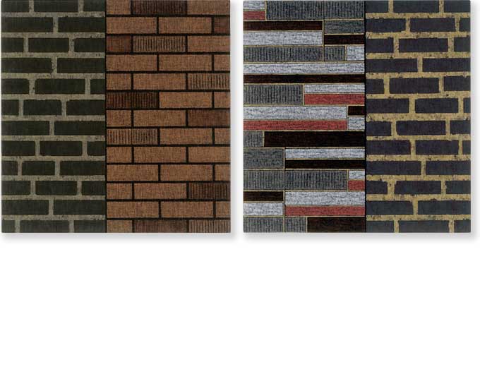 Bricks and Siding North Wall / South Wall 1997 oil on canvas 37 x 36 inches / each