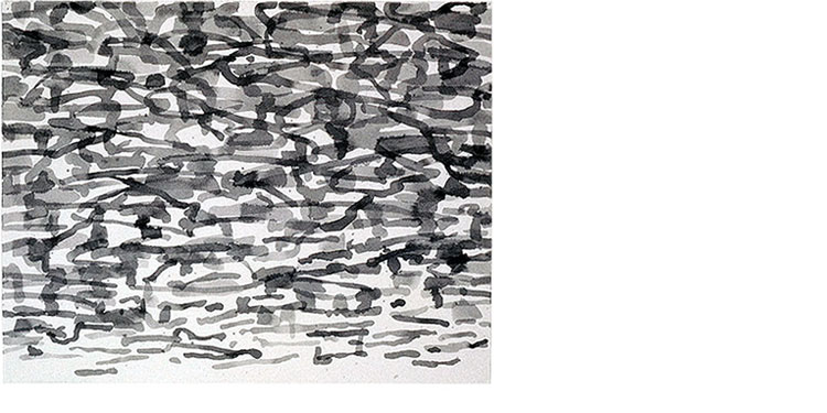 Study for Tide #1 1992 ink with brush, wash on paper 22 x 27.75 inches