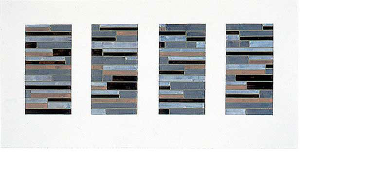Study for South Wall, Bricks and Siding 1996 gouache on paper 15 x 30 inches